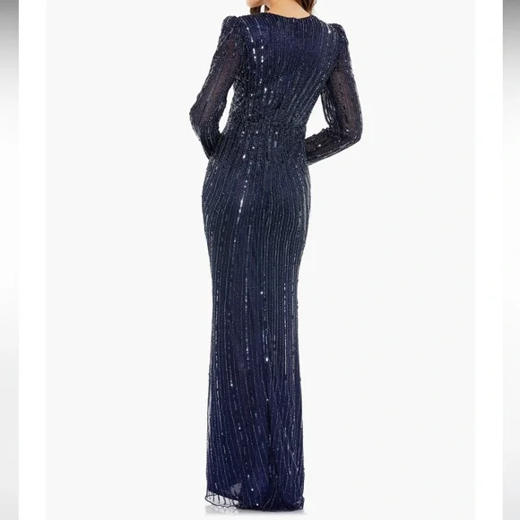 Mac Duggal 5641 - Long Sleeve Embellished Evening Dress size 2 NWT